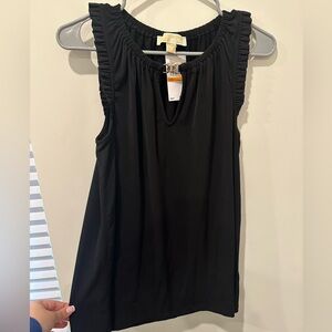 MICHAEL Michael Kors Black Ruffle-Trim Sleeveless Camisole